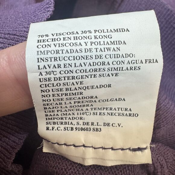 Vintage Y2K Womens Cardigan Bolero Size L Purple Cropped Fitted Preppy Boho - Picture 6 of 6